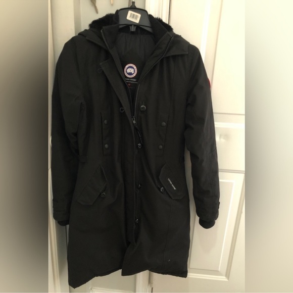 AUTHENTIC CANADA GOOSE Kensington Parka women XS black down winter coat EUC - Picture 4 of 12